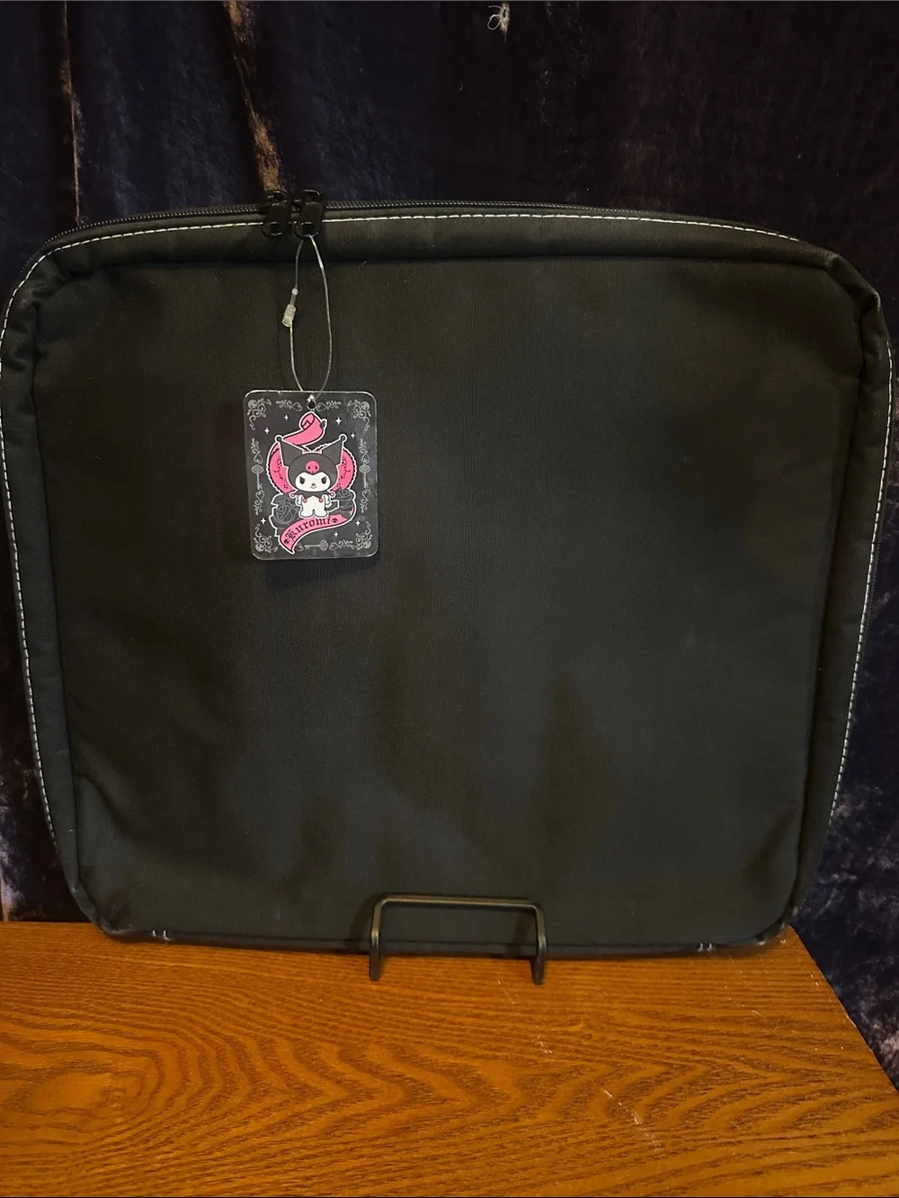 Sanrio Kuromi Black Laptop Bag with Kuromi Patch